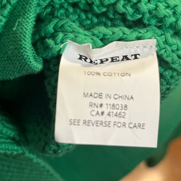 Repeat Green Cotton Rib Knit Cardigan Sweater size XS - Picture 8 of 10